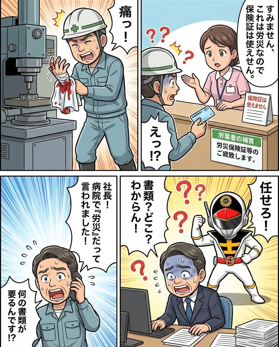 仕事中の怪我に健康保険証を使ってはいけない理由と労災保険の基本解説｜労災隠しのリスクと罰則｜飛騨屋社労士事務所