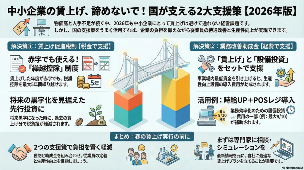 2026年の賃上げ目安は？中小企業が使える「賃上げ促進税制」と「助成金